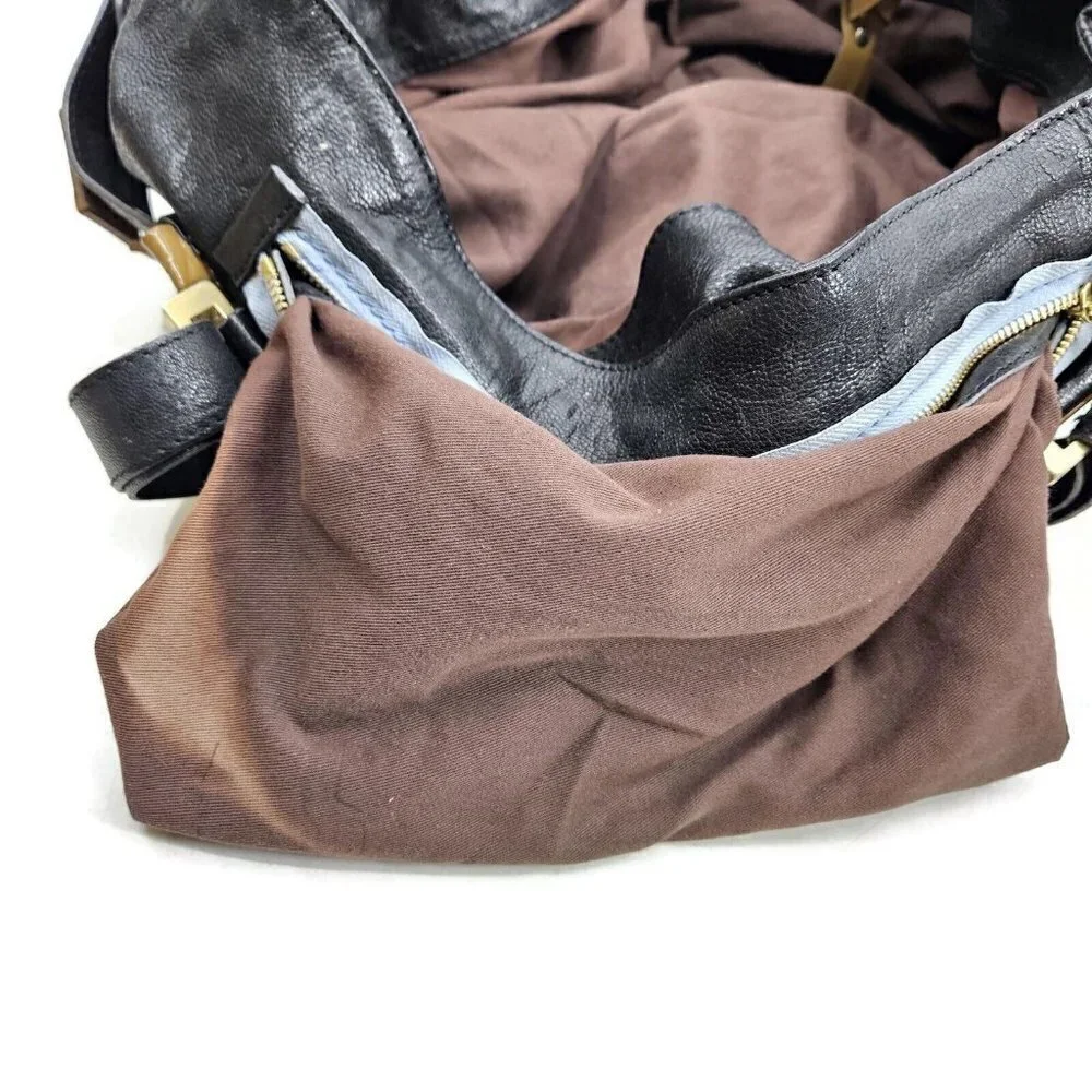Chloe Audra Black Leather Purse Handbag Purse Shoulder Bag